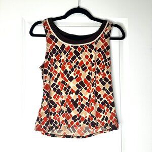 STUDIO 1  | Women's Sleeveless Blouse top | Red Brown Cream  | Size: 8P